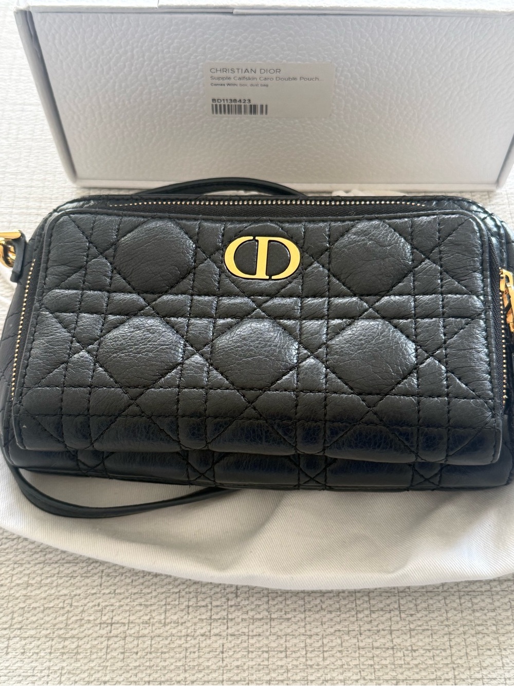 Dior Supple Calfskin Caro Double Pouch Black - Picture 5 of 15